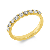 Ring 18 kt GG, 9 Brill. 0,60 ct, TW-si