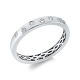 Ring 18 kt WG, 5 Brill. 0,09 ct, TW-si, 2 Brill. 0,02 ct, TW