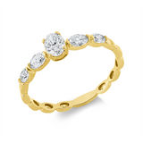 Ring 18 kt GG, 1 Oval 0,25 ct, TW-si, 4 Oval 0,32 ct, TW-si