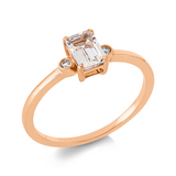 Ring 18 kt RG, 2 Brill. 0,02 ct, TW-si, 1 Morganit 0,51 ct