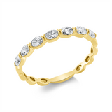 Ring 18 kt GG, 7 Oval 0,45 ct, TW-si