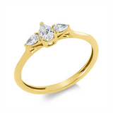 Ring 18 kt GG, 1 Tropfen 0,19 ct, TW-si, 2 Tropfen 0,13 ct, TW-si