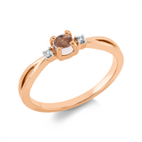 Ring 18 kt RG, Fassung rhodiniert, 2 Brill. 0,02 ct, TW-si, 1 Morganit 0,41 ct