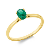 Ring 18 kt GG, 1 Smaragd 0,41 ct grün