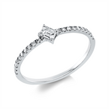 Ring 18 kt WG, 1 Sm.schliff 0,15 ct, TW-si, 20 Brill. 0,16 ct, TW-si