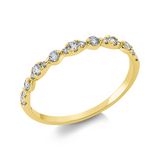Ring 18 kt GG, Fassung rhodiniert, 17 Brill. 0,26 ct, TW-si