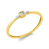 Ring 18 kt GG, Fassung rhodiniert, 2 Brill. 0,02 ct, TW-si, 2 Trap. 0,05 ct, TW-si