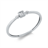 Ring 18 kt WG, 2 Bag. 0,05 ct, TW-si, 2 Brill. 0,02 ct, TW-si