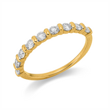 Ring 18 kt GG, 9 Brill. 0,52 ct, TW-si
