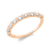 Ring 18 kt RG, 9 Brill. 0,46 ct, TW-si