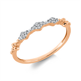Ring 18 kt RG, Fassung rhodiniert, 12 Brill. 0,08 ct, TW-si