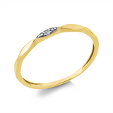 Ring 18 kt GG, Fassung rhodiniert, 1 Brill. 0,02 ct, TW-si