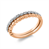 Ring 18 kt RG, Fassung rhodiniert, 15 Brill. 0,24 ct, TW-si
