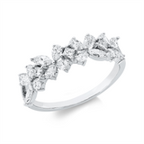 Ring 18 kt WG, 12 Tropfen 0,61 ct, TW-si, 4 Nav. 0,22 ct, TW-si, 3 Princ. 0,11 ct, TW-si