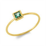 Ring 18 kt GG, 1 Smaragd 0,17 ct grün