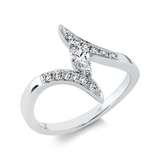 Ring 18 kt WG, 1 Nav. 0,19 ct, TW-vsi, 12 Brill. 0,14 ct, TW-si