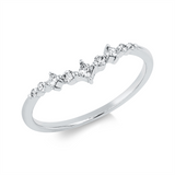 Ring 18 kt WG, 2 Brill. 0,01 ct, TW-pi, 3 Princ. 0,07 ct, TW-si, 4 Brill. 0,06 ct, TW-pi