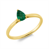 Ring 18 kt GG, 1 Smaragd 0,38 ct grün