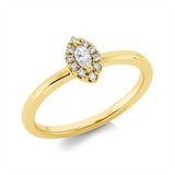 Ring 18 kt GG, 1 Nav. 0,08 ct, TW-si, 10 Brill. 0,07 ct, TW-si