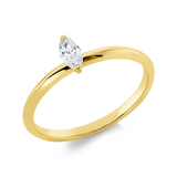 Ring 18 kt GG, 1 Nav. 0,20 ct, TW-si