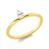 Ring 18 kt GG, 1 Tropfen 0,21 ct, TW-si