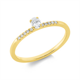 Ring 18 kt GG, 1 Oval 0,14 ct, TW-si, 10 Brill. 0,05 ct, TW-si