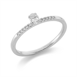 Ring 18 kt WG, 1 Oval 0,14 ct, TW-si, 10 Brill. 0,05 ct, TW-si