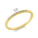 Ring 18 kt GG, 1 Sm.schliff 0,14 ct, TW-si, 10 Brill. 0,05 ct, TW-si