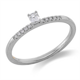 Ring 18 kt WG, 1 Sm.schliff 0,14 ct, TW-si, 10 Brill. 0,05 ct, TW-si