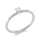 Ring 18 kt WG, 1 Brill. 0,18 ct, TW-si, 10 Brill. 0,04 ct, TW-si