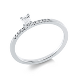 Ring 18 kt WG, 1 Sm.schliff 0,22 ct, TW-si, 10 Brill. 0,05 ct, TW-si