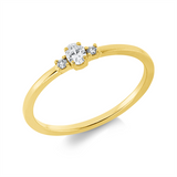 Ring 18 kt GG, 1 Oval 0,11 ct, TW-si, 2 Brill. 0,03 ct, TW-si