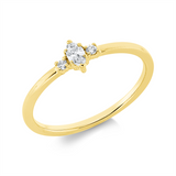 Ring 18 kt GG, 1 Nav. 0,11 ct, TW-si, 2 Brill. 0,03 ct, TW-si