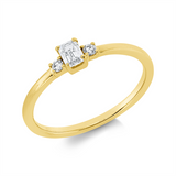 Ring 18 kt GG, 1 Sm.schliff 0,19 ct, TW-si, 2 Brill. 0,04 ct, TW-si