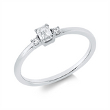 Ring 18 kt WG, 1 Sm.schliff 0,19 ct, TW-si, 2 Brill. 0,04 ct, TW-si