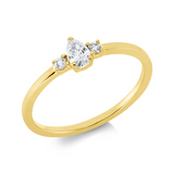 Ring 18 kt GG, 1 Tropfen 0,19 ct, TW-si, 2 Brill. 0,04 ct, TW-si