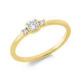 Ring 18 kt GG, 1 Brill. 0,18 ct, TW-si, 2 Brill. 0,04 ct, TW-si