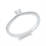 Ring 18 kt WG, 1 Brill. 0,15 ct, TW-si, 20 Brill. 0,14 ct, TW-si