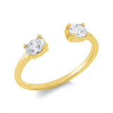 Ring 18 kt GG, 2 Oval 0,50 ct, TW-si