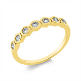 Ring 18 kt GG, 7 Brill. 0,25 ct, TW-si