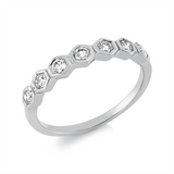 Ring 18 kt WG, 7 Brill. 0,35 ct, TW-si