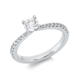 Ring 18 kt WG, GIA6511857459, 1 Brill. 0,50 ct, TW-si, 20 Brill. 0,21 ct, TW-si