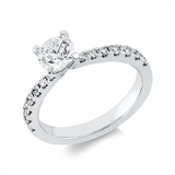 Ring 18 kt WG, GIA1523922779, 1 Brill. 0,70 ct, TW-si, 14 Brill. 0,34 ct, TW-si