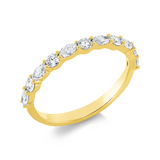 Ring 18 kt GG, 6 Nav. 0,27 ct, TW-si, 5 Brill. 0,23 ct, TW-si
