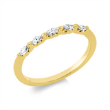 Ring 18 kt GG, 5 Nav. 0,20 ct, TW-si