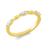 Ring 18 kt GG, 3 Nav. 0,20 ct, TW-si