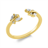 Ring 18 kt GG, 4 Nav. 0,13 ct, TW-si, 4 Brill. 0,03 ct, TW-si