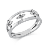 Ring 18 kt WG, 12 Brill. 0,15 ct, TW-si