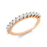 Ring 18 kt RG, 13 Nav. 0,70 ct, TW-si