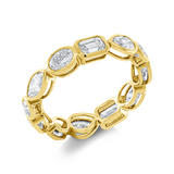 Ring 18 kt GG, 2 Oval 0,53ct, 2 Nav.0,47ct,2 Sm.schliff 0,62ct, 3 Tropfen 0,73ct,3 Brill. 0,41 ct, TW-si
